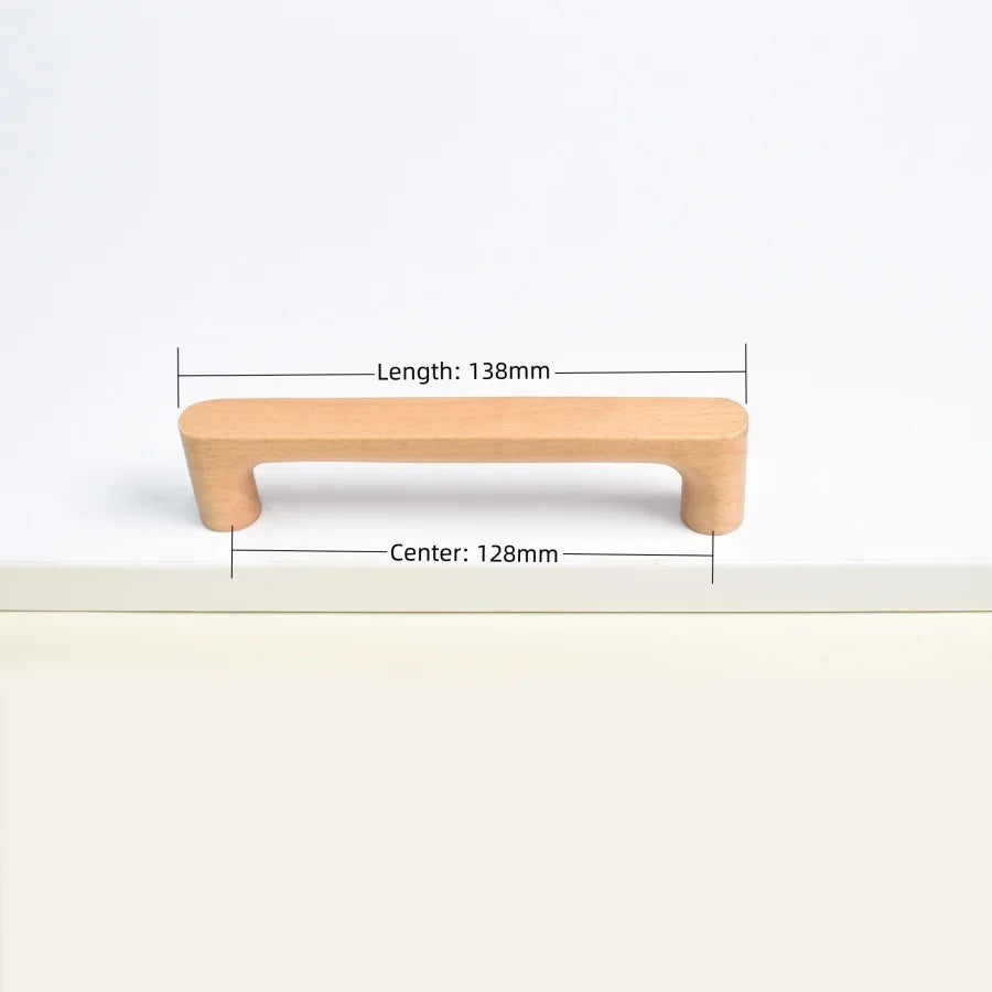 Nordic Wooden Cabinet Handles Solid Wood Furniture Kitchen Door Handle Wardrobe Cupboard Drawer Knobs Hardware Pull Handle