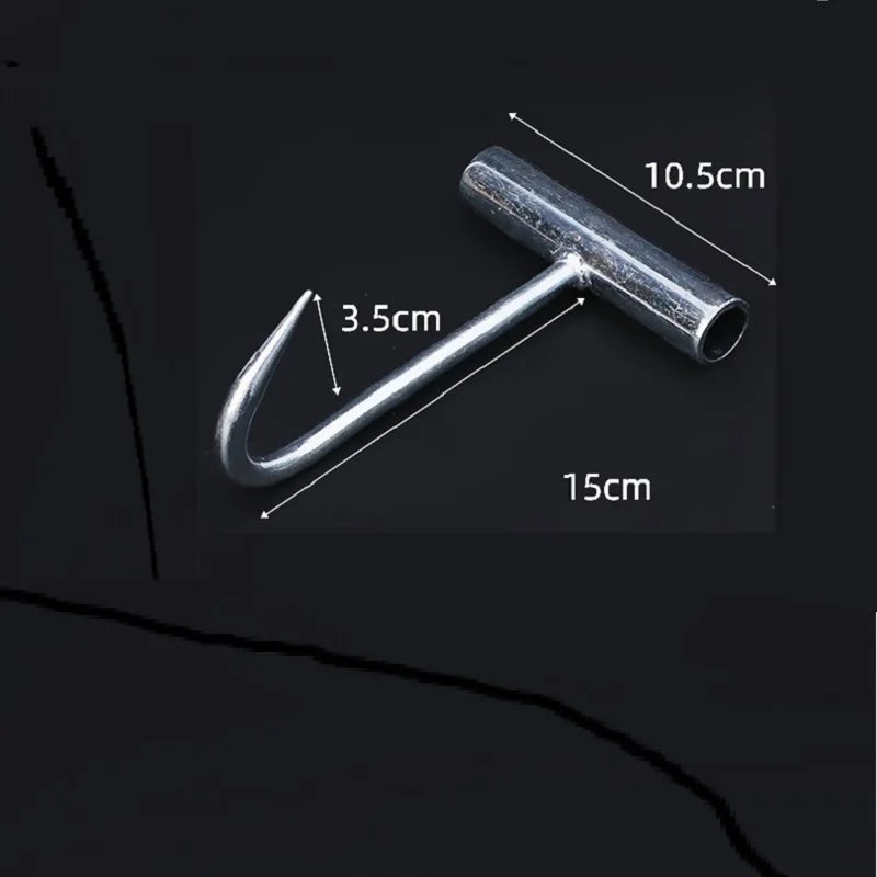 Stainless Steel T Hooks T-Handle Meat Boning Hook for Kitchen Butcher Shop Restaurant Prok Chicken Duck Turkey BBQ Tool