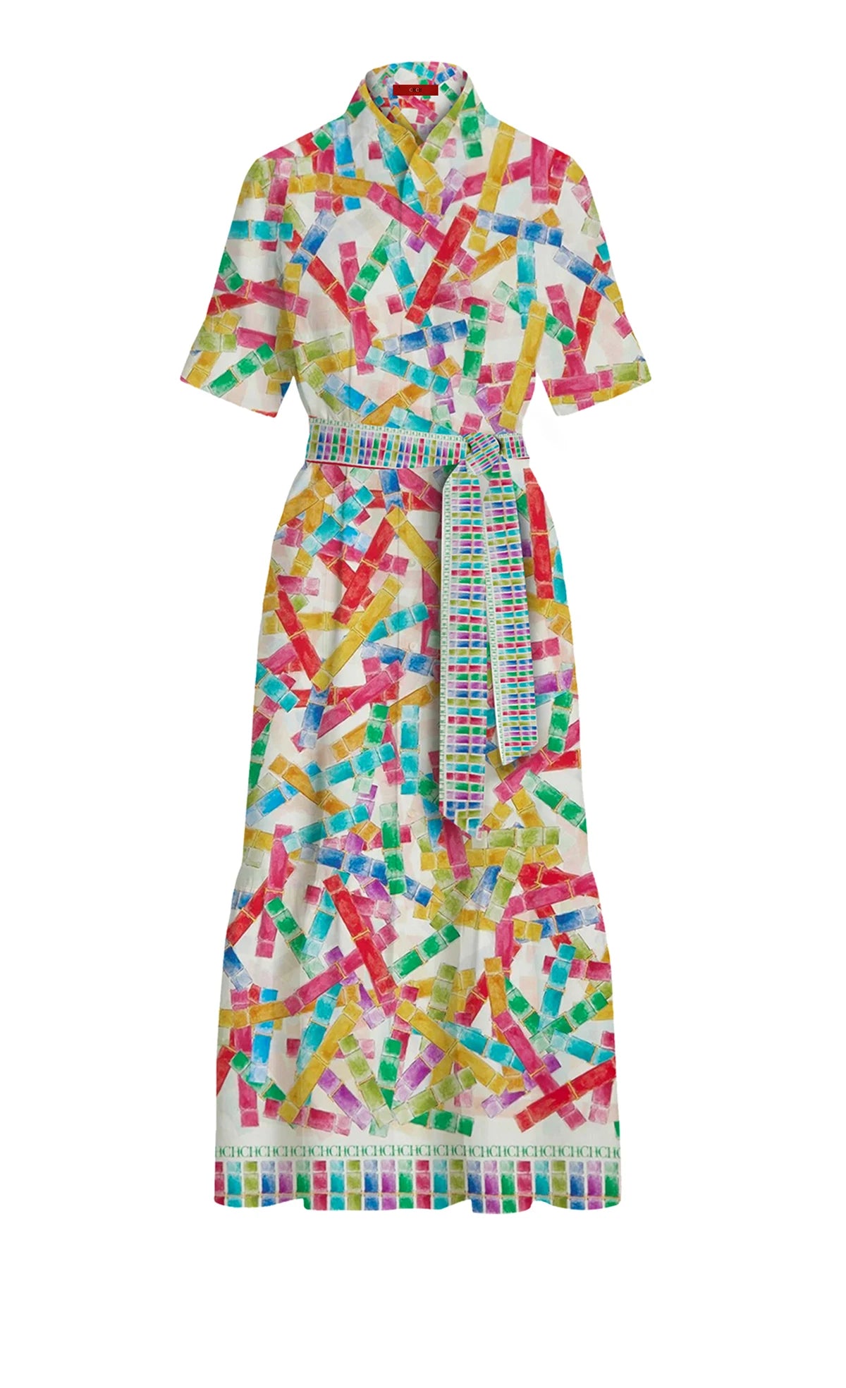 CHCH Summer Chic Printed Long Dress Women Fashion Lapel Half Sleeve Single Breasted Shirt Dresses 2024 Female Commuting Outfits