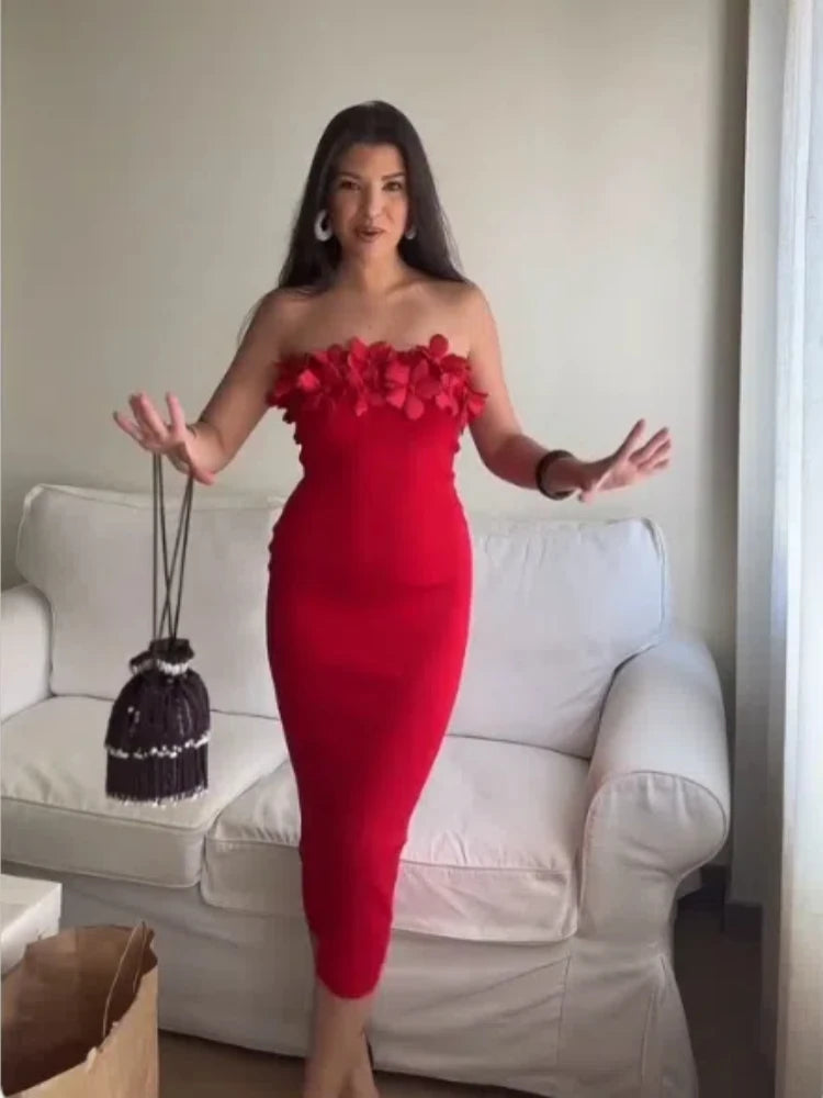 Sexy Off Shoulder Ruffles Women's Dresses Fashionable Lace Up Solid Slim Fit Long Dress Female Summer Beach Holiday Party