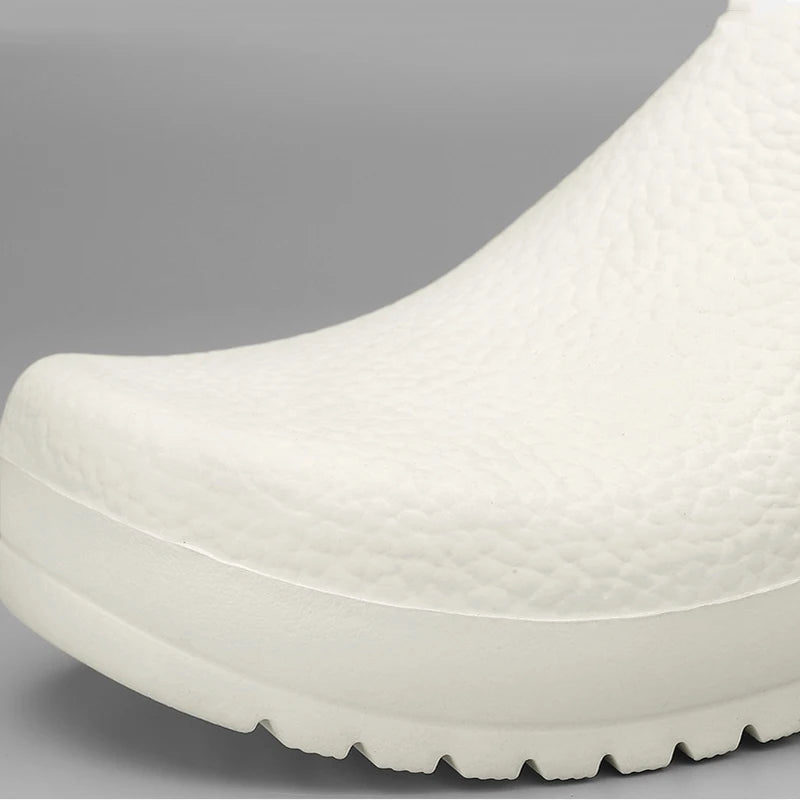 Eyriphy Kitchen Waterproof Slippers For Men Work Garden Shoes Non-Slips Rubber Mules Mens Fishing Slides Casual Cozy Home Sandal