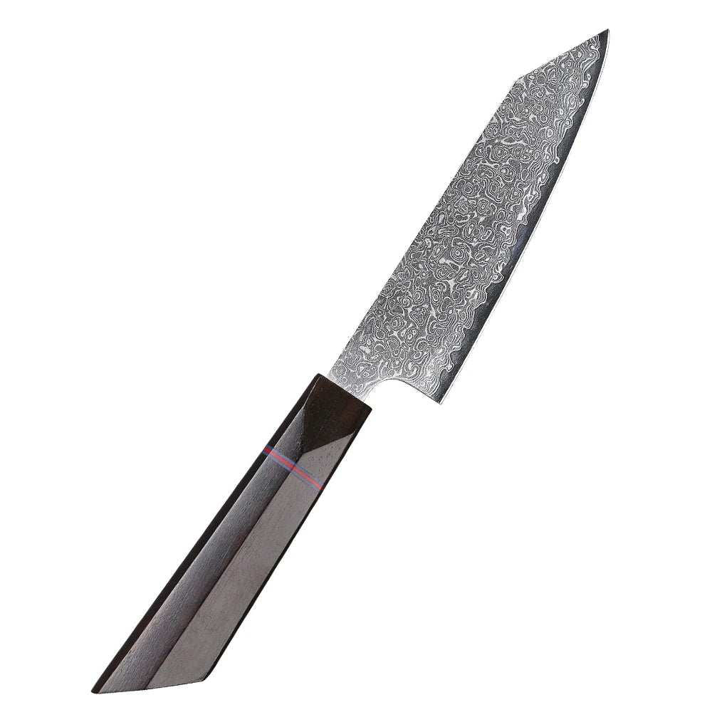 TURWHO 5" Utility Knife AUS-10 Damascus Steel Fruit Vegetable Knife Sharp Pro Chef Kitchen Supplies for Carving Dovetail Handle