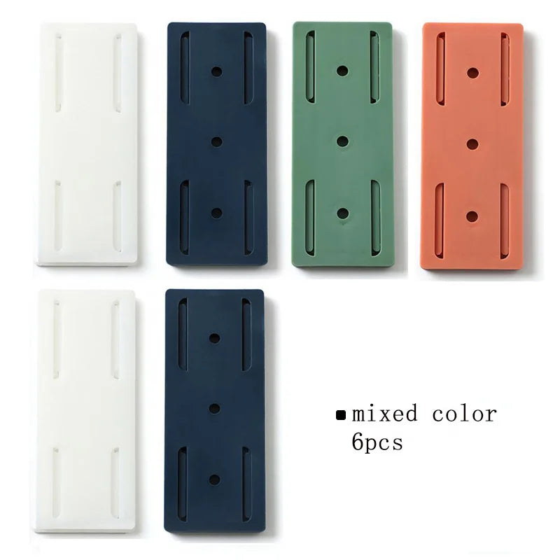 Self-Adhesive Power Socket  Strip Fixator Wall  Mounted Self Adhesive  Punch Free Row Plug Holder for Kitchen Home Office