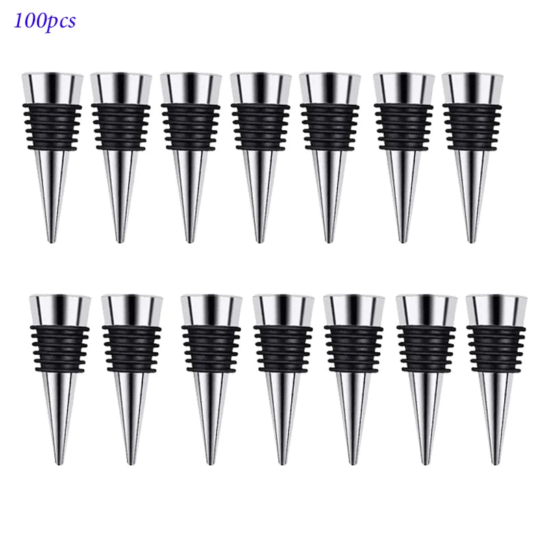 Zinc Alloy Wine Bottle Stopper Rubber Wine Stoppers Reusable Bottle Stoppers for Kitchen, Bar, Gifts, Holiday Party, Wedding