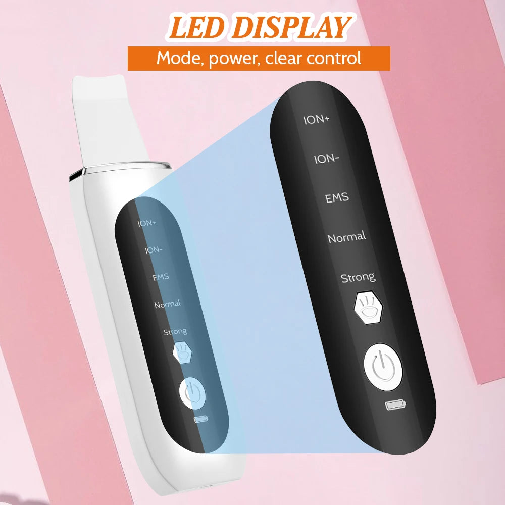 Skin Scrubber Ultrasonic Facial Machine for Home Use Spatula for Blackhead Remover Shovel Peeling Pore Cleaner Face Lift Massage
