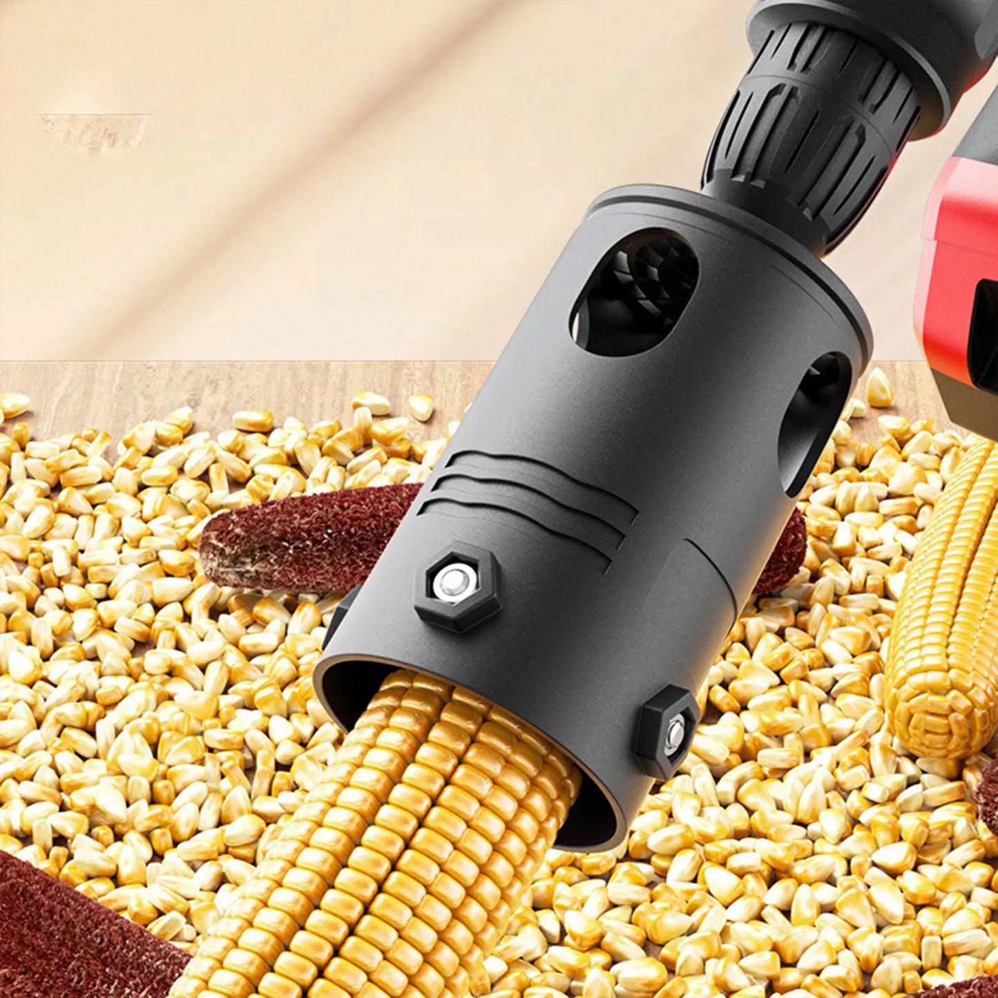 Corn Sheller Machine Multifunctional Easy Corn Remover Corn Thresher Peeling for Hand Drill Kitchen Restaurant Families Devices