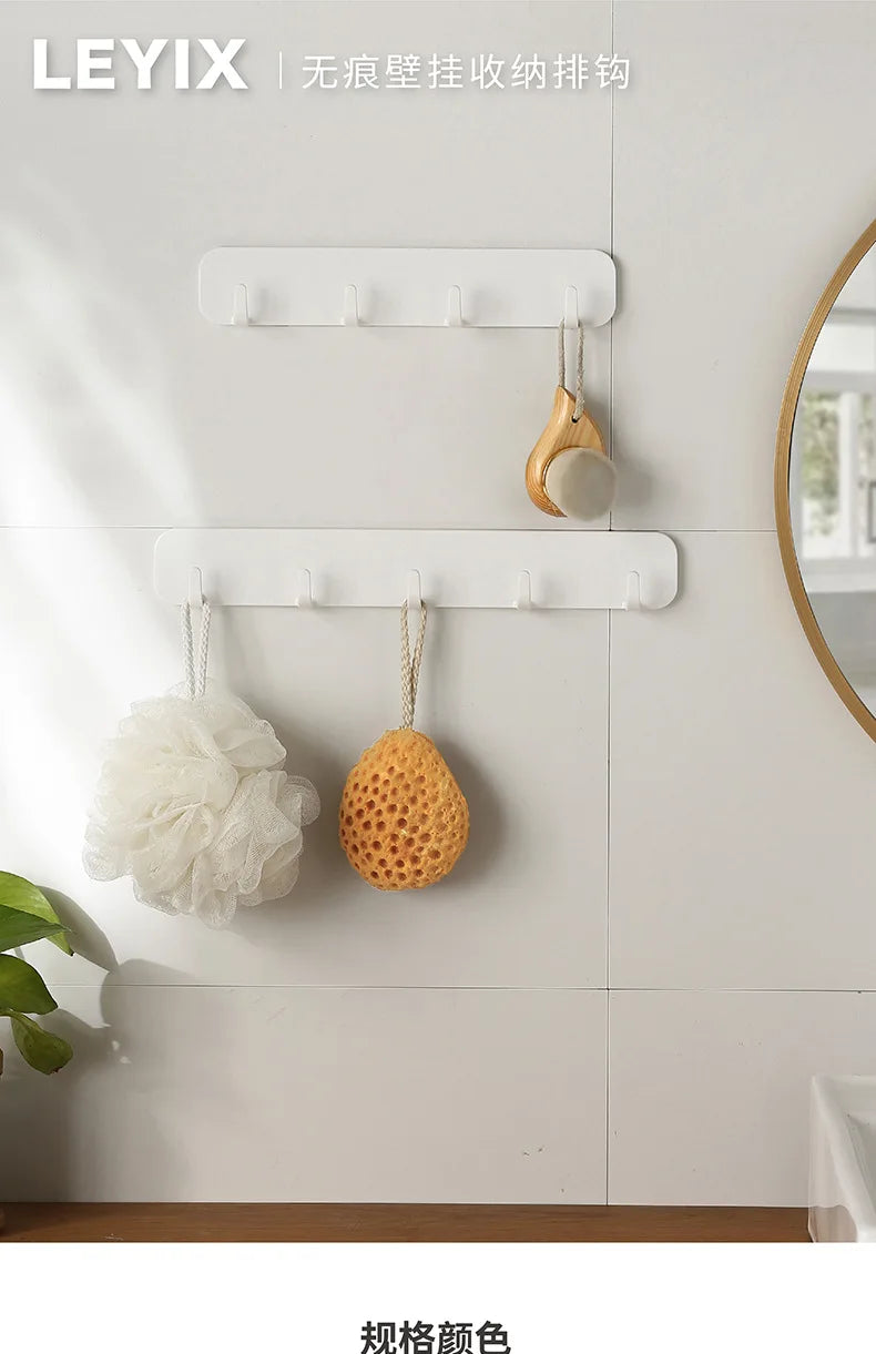 No punching hook door back row hook strong viscose kitchen bathroom bathroom waterproof wall hanging clothes hook