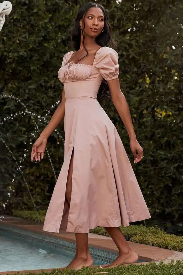 Avrilyaan White Lace Up Pleated Sexy Dress Women 2023 Split Backless Long Summer Dress Vestidos Elegant Holiday Casual Dresses