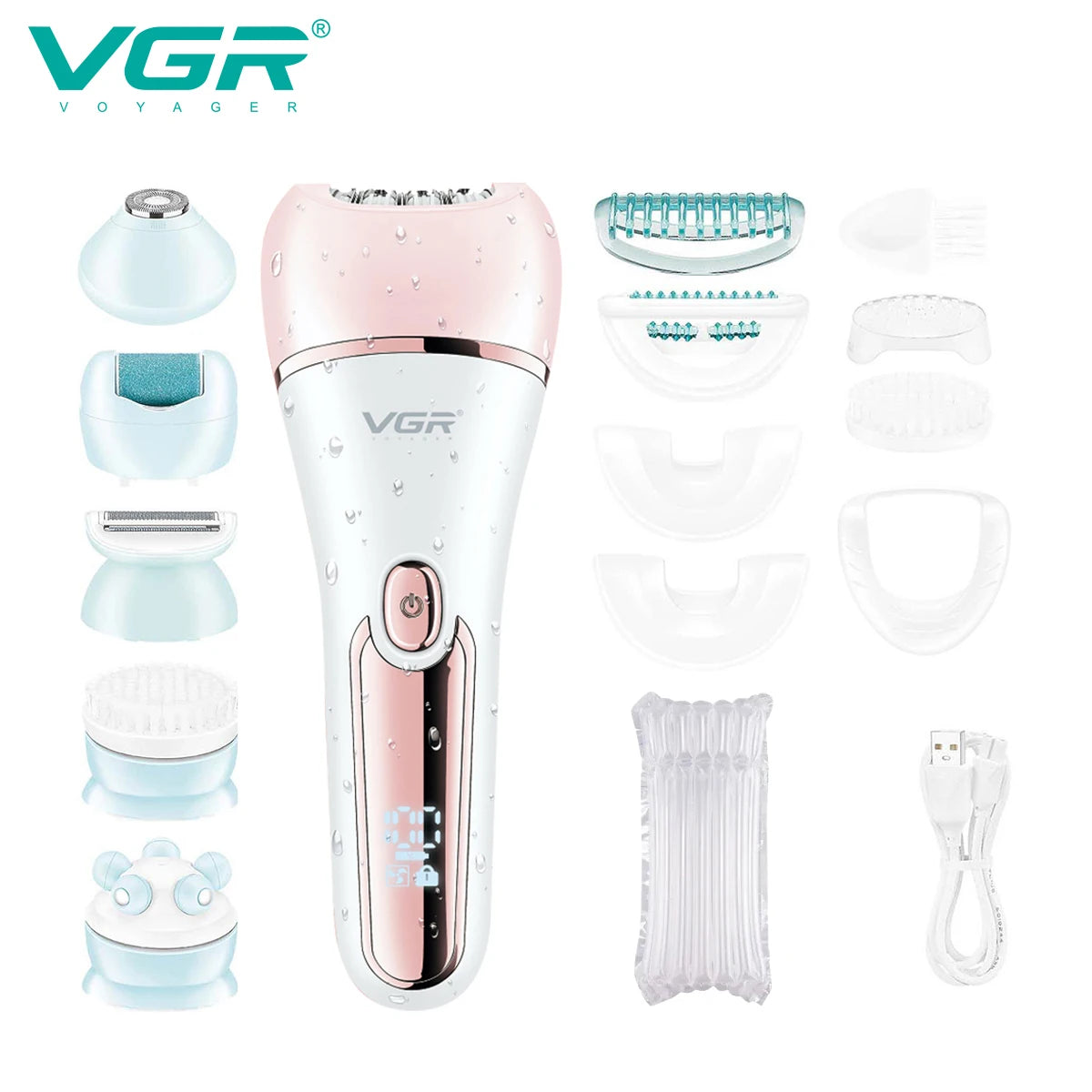 VGR Hair Trimmer Professional Hair Removal Tool Electric Epilator Lady Shaver Waterproof Hair Remover Epilator for Women V-733