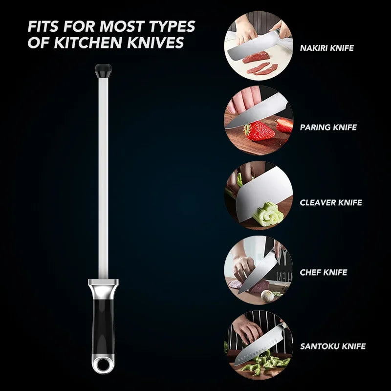Grinder 12 Inch Professional  Kitchen Tools Ceramic Stick Rod Butcher Knife Sharpener
