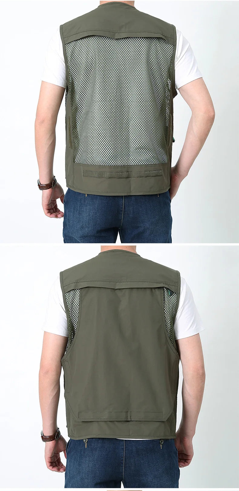 Summer Thin Mesh Vest Outdoor Sportsfor Jackets Bigsize Bomber Sleeveless Vest Casual Tactical Work Wear Camping Fishing Vests