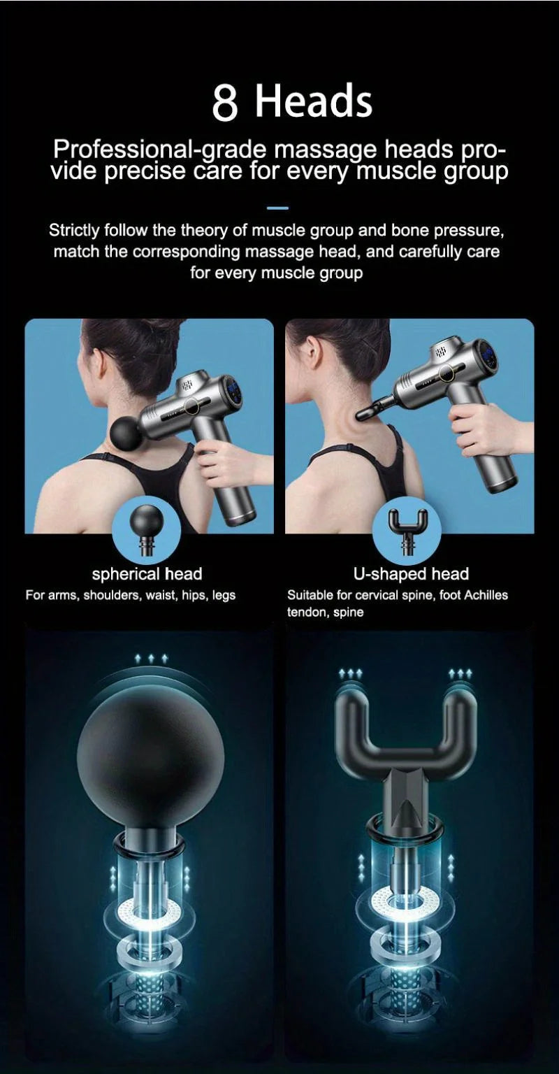 Massage Gun Fascia Deep Muscle Relax Body Neck Massager 99 Level Electric Fitness Equipment Noise Reduction Male Female