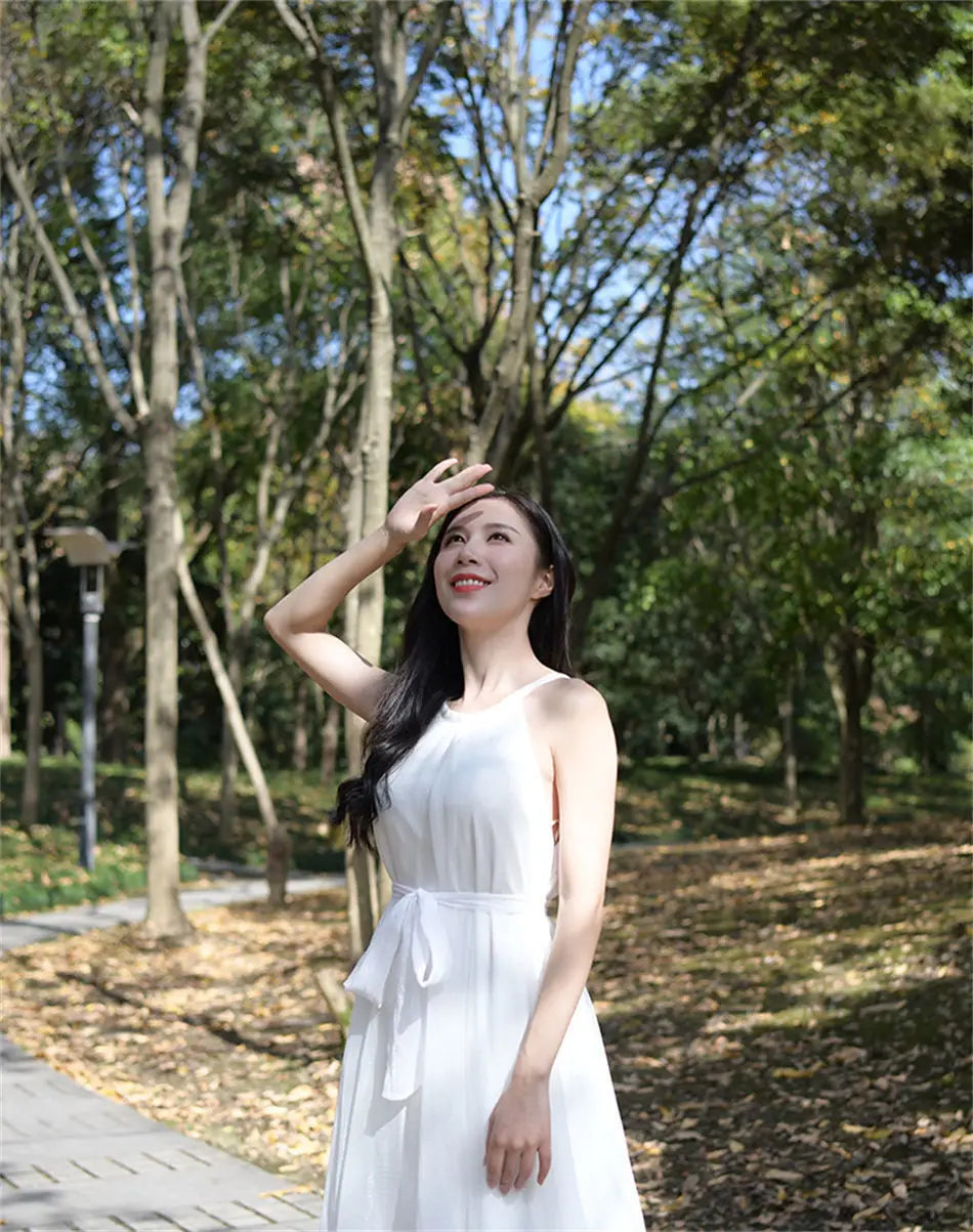 Travel Photo Desert Long Dress Women New Summer Chic Large Swing Chiffon Dress Slim Plus Size 4XL Seaside Holiday Beach Dresses