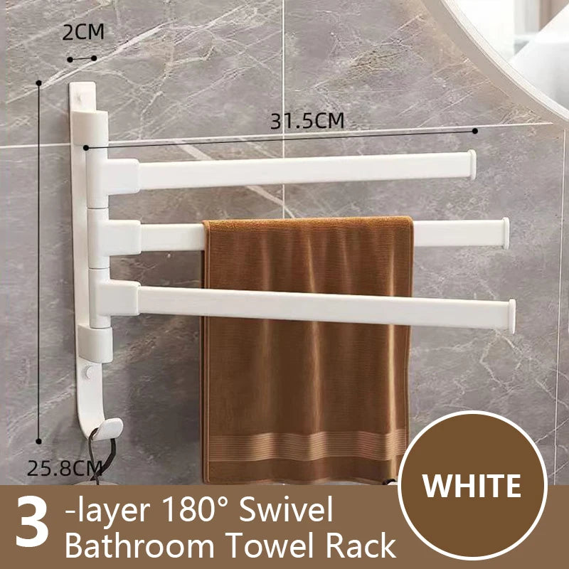 Bathroom Towel Rack Rotatable Towel Holder Space Aluminum 1/2/3/4/5-Bar Towel Hanger Kitchen Kitchen Hanging Wall Mounted