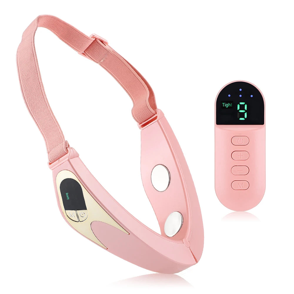 Facial Lifting Device Facial Slimming Vibration Massager Facial Heating Double Chin V Shape Lift Belt Face Hot Compress Massager