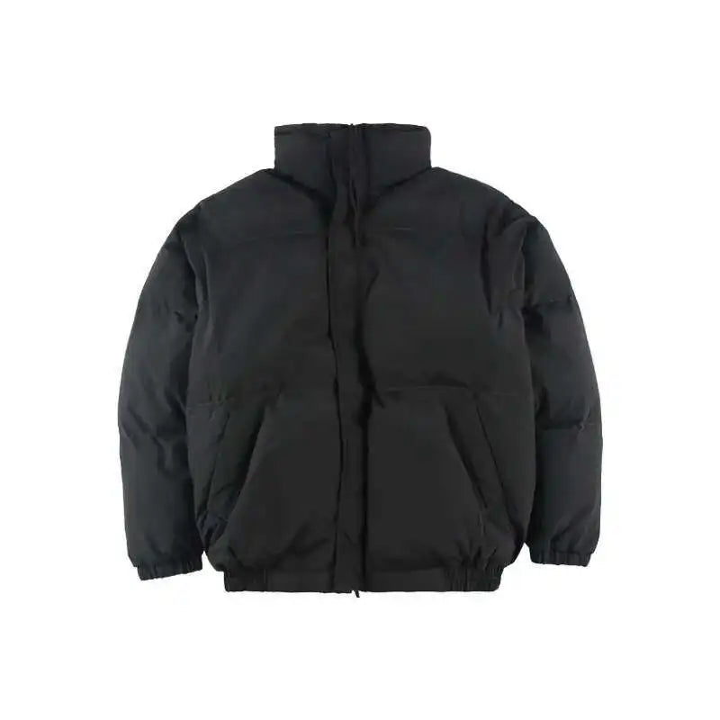 PFHQ Men Cotton Jacket High Street Trendy Winter Bread Coat 2024 Stand Collar Solid Color Long Sleeve Male Tops Casual 21Z7546