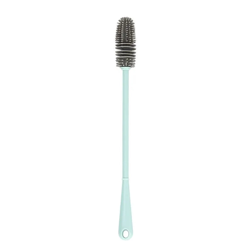 Silicone Milk Bottle Brush Cup Scrubber Glass Cleaner Long Handle Drink Bottle Clean Brush Kitchen Cleaning Tool