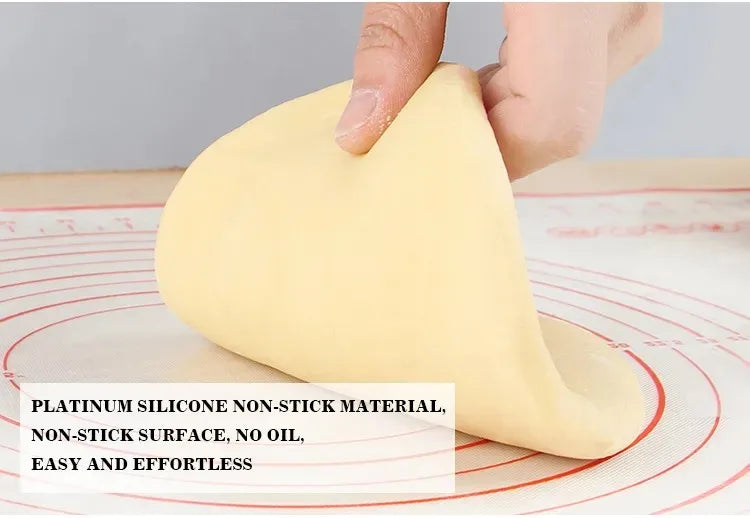BUYYES 1PCS White And Red Kneading Mat Silicone Baking Mat Pizza Cake Dough Maker Kitchen Cooking Grill Gadget Baking Utensils