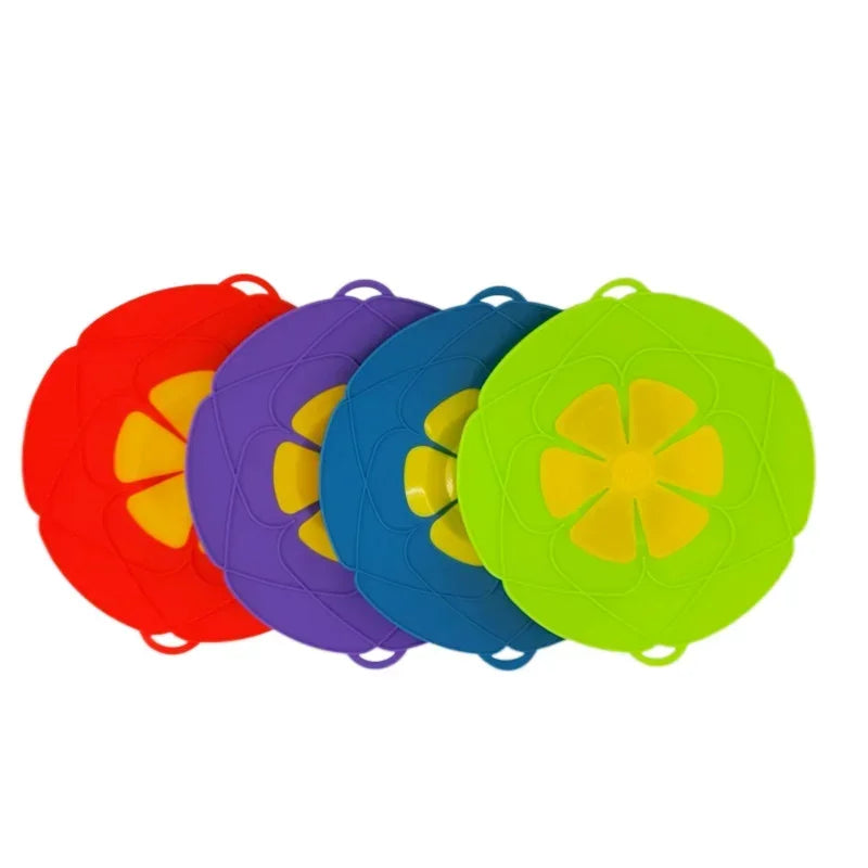 Silicone Lid Spill Stopper Cover For Pot Pan Kitchen Accessories Cooking Tools Flower Cookware Home Kitchen 26cm