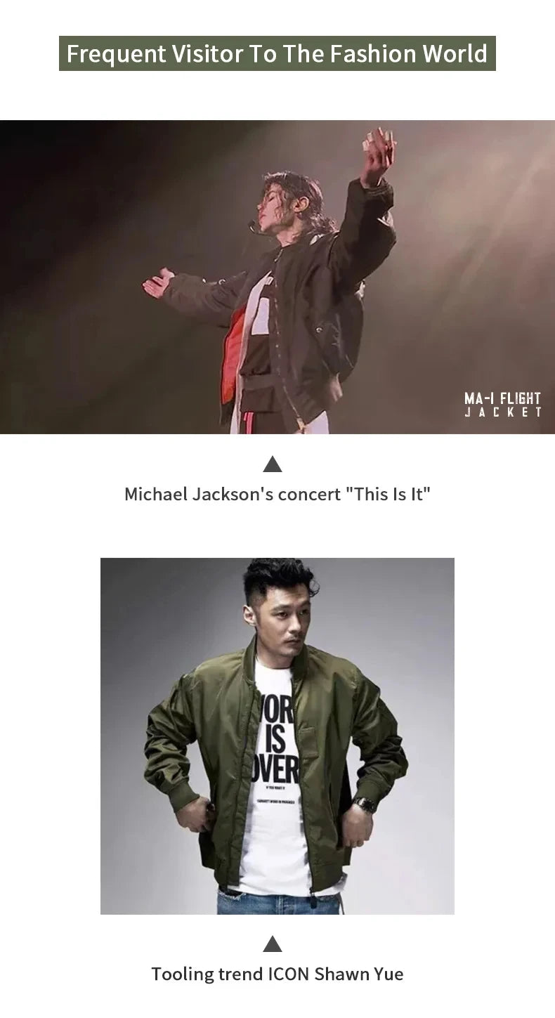 Maden Retro MA1 Bomber Jacket Thickened Splicing Baseball Flight Coat with Inner Pocket for Men's Winter Cotton Padded Jacket