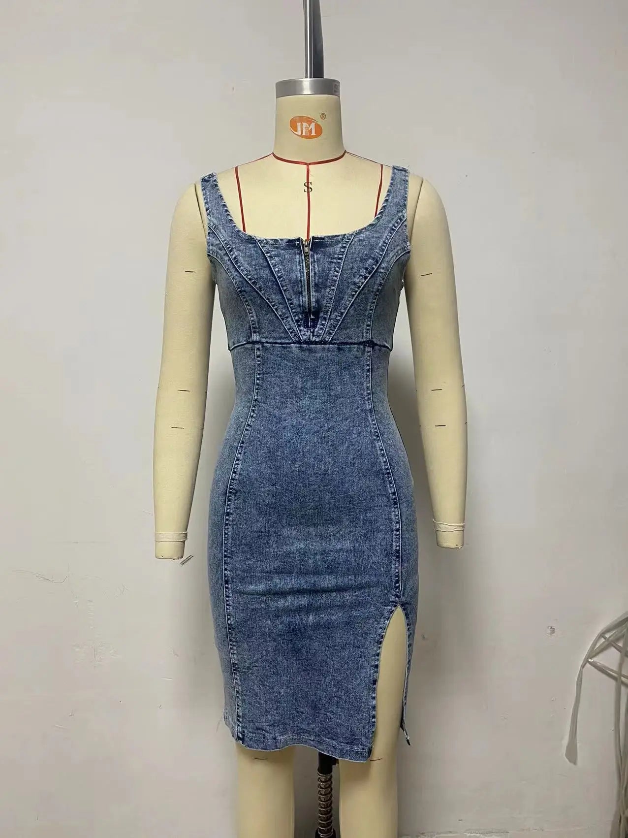 Sexy Slim Tube Top Denim Dresses Women Fashion Package Hip Bodycon Slit Denim Dress Female Trendy Streetwear Vestidos Summer New