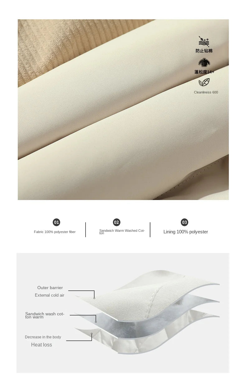 Autumn Winter Spliced Polar Fleece Solid Color Down Jacket High Quality Fabric Warm Comfortable Skin Lock Warm Men's Down Coats