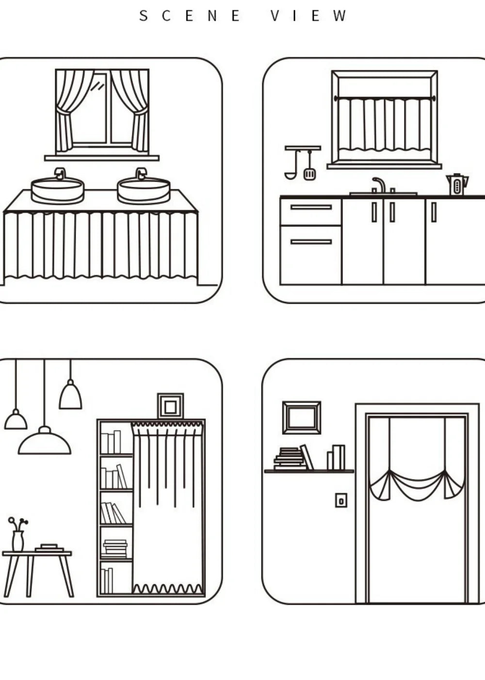Kitchen Curtains for Window Half Doorway Curtain Japanese Lace Short Curtains Rod Pocket with Embroidery for Living Room Bedroom