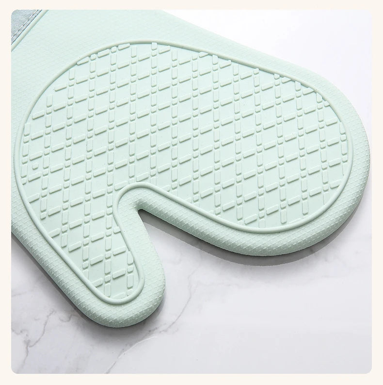 1pc Oven Silicone Gloves Anti-scald Gloves Cute Oven Mitt Heat Resistant Gloves Microwave Oven Baking Tools Kitchen Bakeware