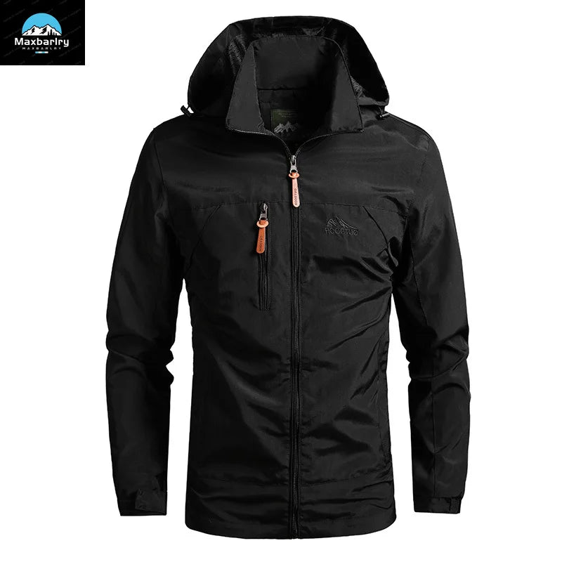 Men's Windbreaker Casual Men's Hooded Jacket Outdoor mountain Waterproof MA-1 Pilot Coat Men's Mountaineering Hunting Suit