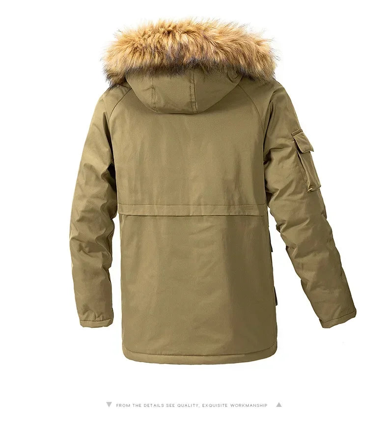 Windbreaker Parkas Coat Coldproof Cotton-padded Male Outerwear Winter Jacket Men Thicken Fleece Jackets Man Streetwear parkas