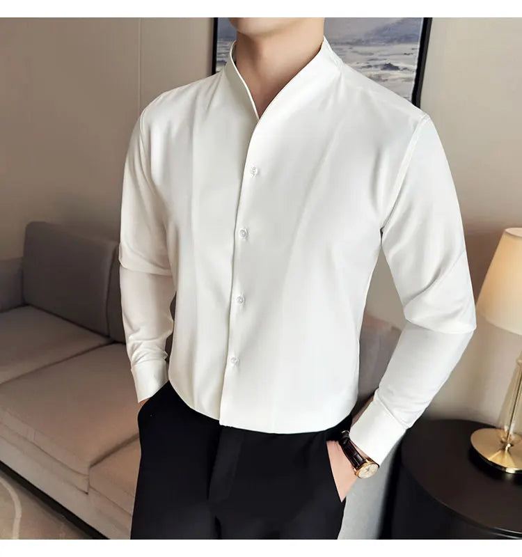 Shirts Men Dress Spring High Quality Shirts Slim Men's Business Formal Social Long Sleeve Men Casual Chemise Homme Tuxedo Shirts