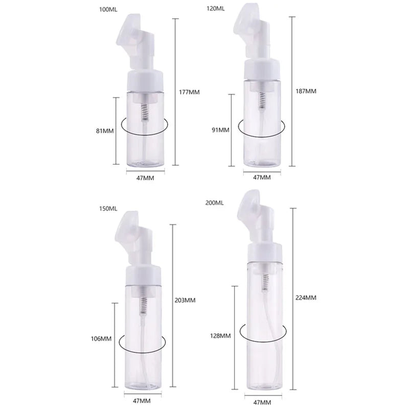 Soap Foaming Bottle Facial Cleanser Foam Maker Bottle with Silicone Clean Brush Portable Facewashing Mousse Foam Bottles