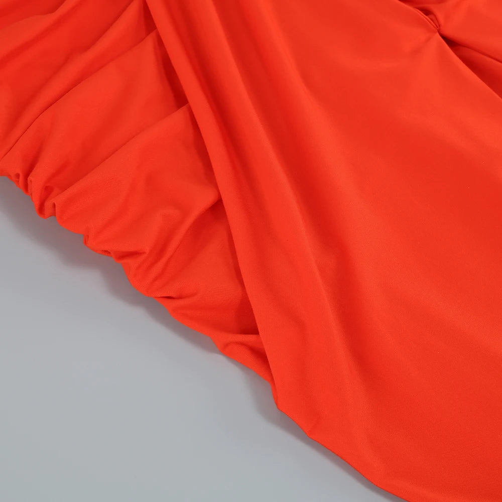 Summer New  women's Sexy breast wrapping，backless Dress, Red Wrinkled Hem Split Party ceremonial dress Long， Dress