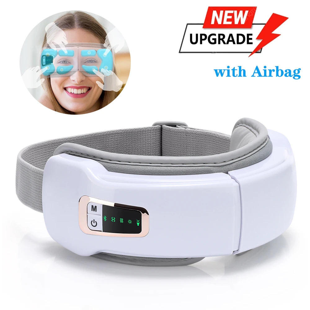 Electric Eye Massager Hot Compress Vibration Massage Bluetooth Music Relief Stress Fatigue Relax Foldable Eye Care Smart Glasses