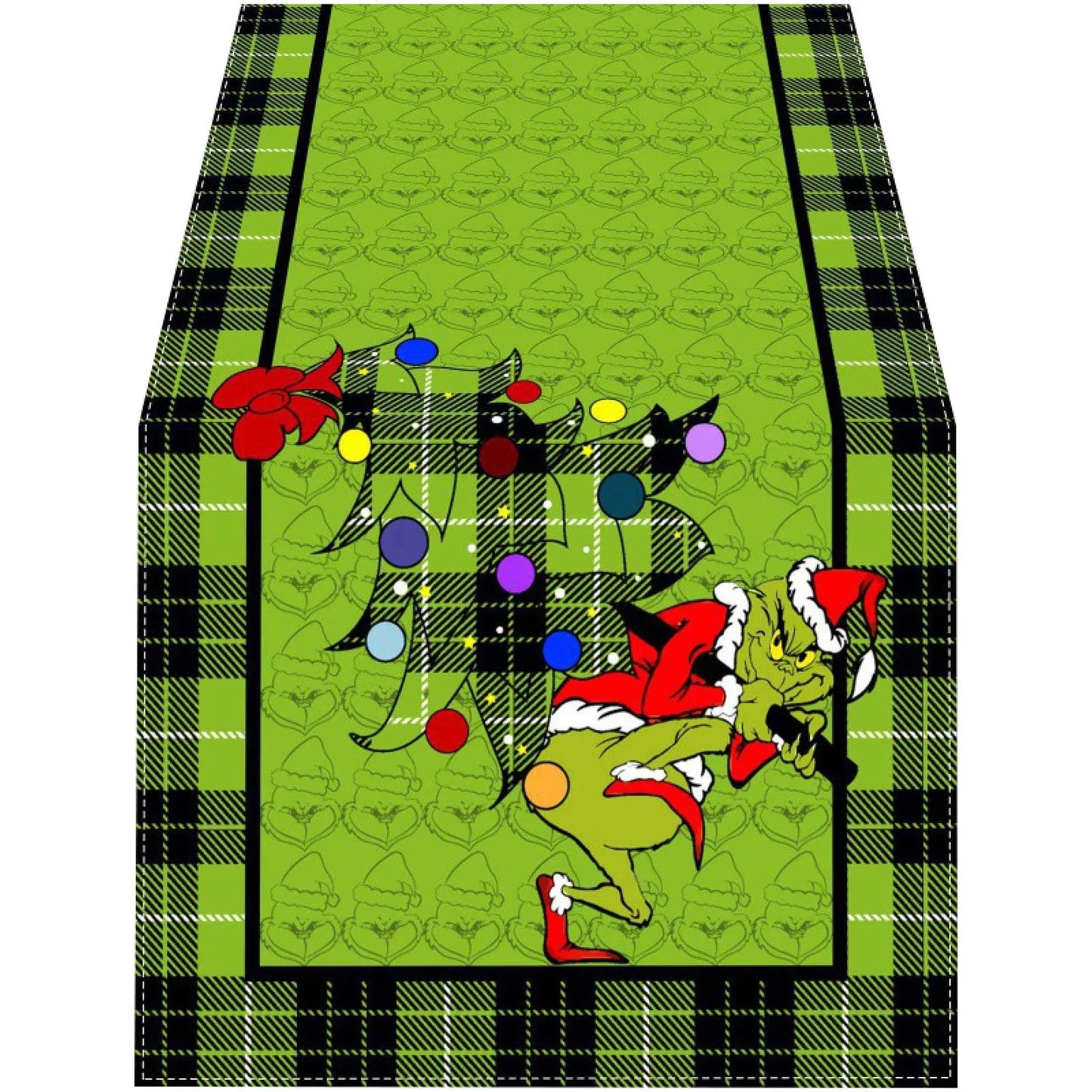 Linen Green Christmas Table Runner Tablecloth Christmas Xmas Winter Holiday Home Kitchen Dining Room Table Decoration 13x72 Inch