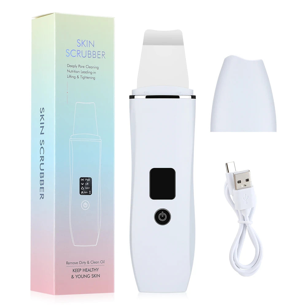 Skin Scrubber Ultrasonic Facial Machine for Home Use Spatula for Blackhead Remover Shovel Peeling Pore Cleaner Face Lift Massage