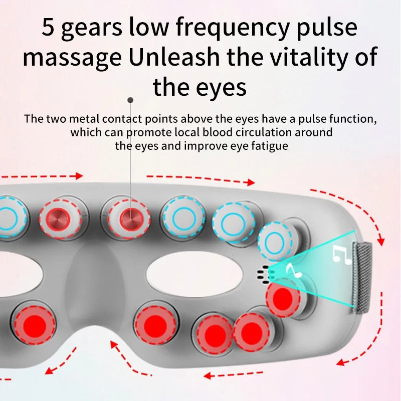Eye Massager Acupoint Vibration Pulse Hot Compress Eye Care With Bluetooth Music Relieve Fatigue Visible Eye beauty instrument