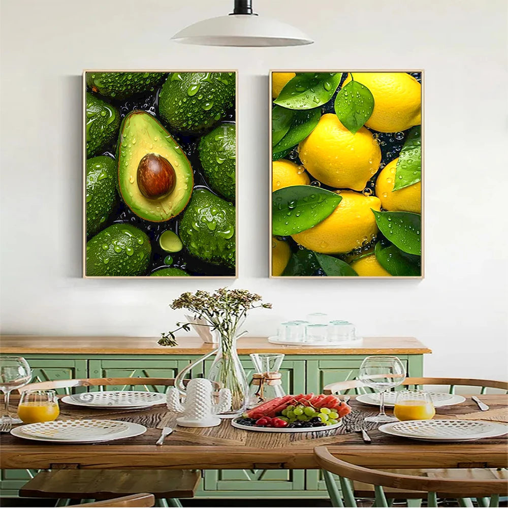 Fruit Diamond Painting Strawberry Lemon Picture Full Diamond Mosaic Cross Stitch Kit Art DIY Kitchen Restaurant Home Decoration