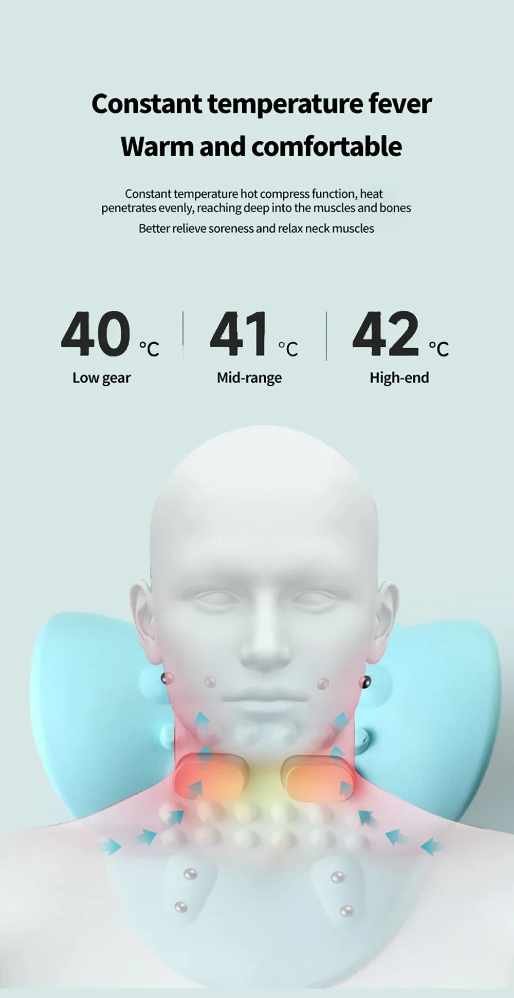 Cervical Neck Massager EMS Relax Heat Devices for Adult Cervical Repair Traction Electric Neck and Head Acupoint Massage Pillow