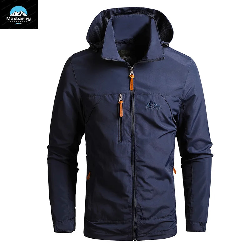 Men's Windbreaker Casual Men's Hooded Jacket Outdoor mountain Waterproof MA-1 Pilot Coat Men's Mountaineering Hunting Suit