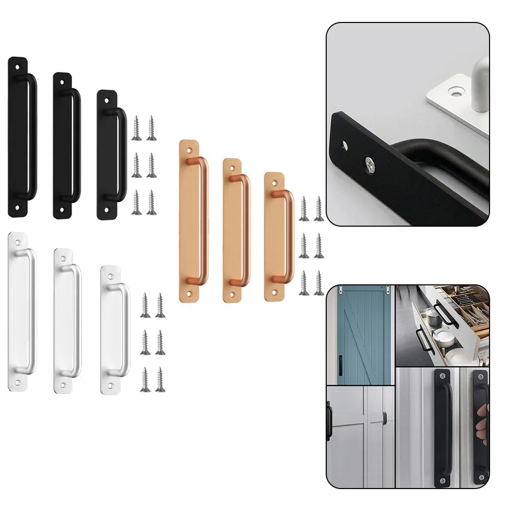 Door Handle Cabinet Pulls Aluminum Push-pull Balcony Gate Window Pulls Knob Kitchen Furniture Hardware Handle