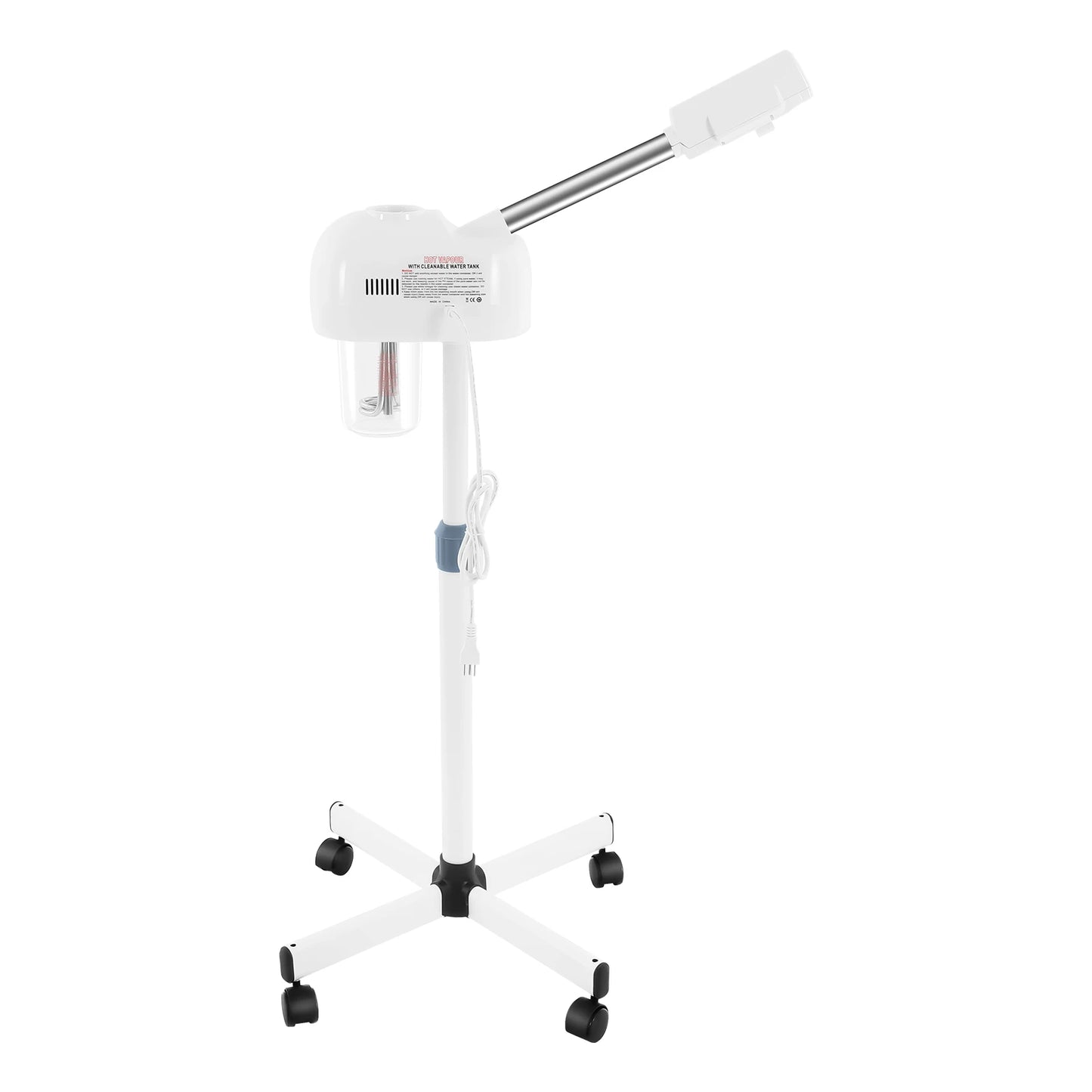 750ml Ozone Facial Steamer Height Adjustable Sprayer 360° Rotatable Movable Skin Care Equipment for Salon Beauty Spa White/Black