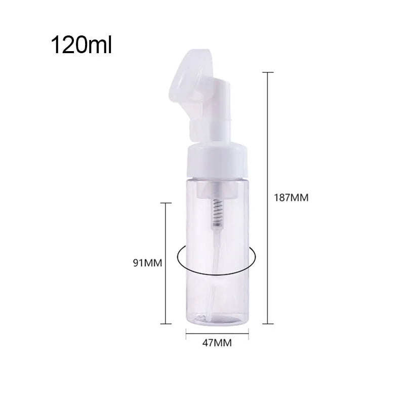 Soap Foaming Bottle Facial Cleanser Foam Maker Bottle with Silicone Clean Brush Portable Facewashing Mousse Foam Bottles