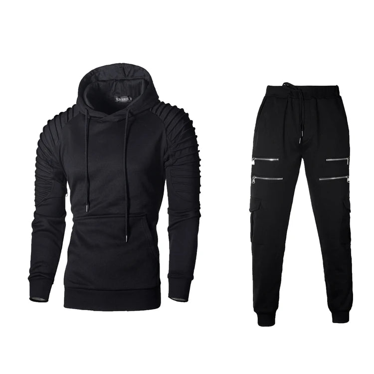 Men's Tracksuit Military Hoodie Sets Camouflage Hooded Leisure Suit Man Sweatshirt Pants Tactical Sweat Sports Suit