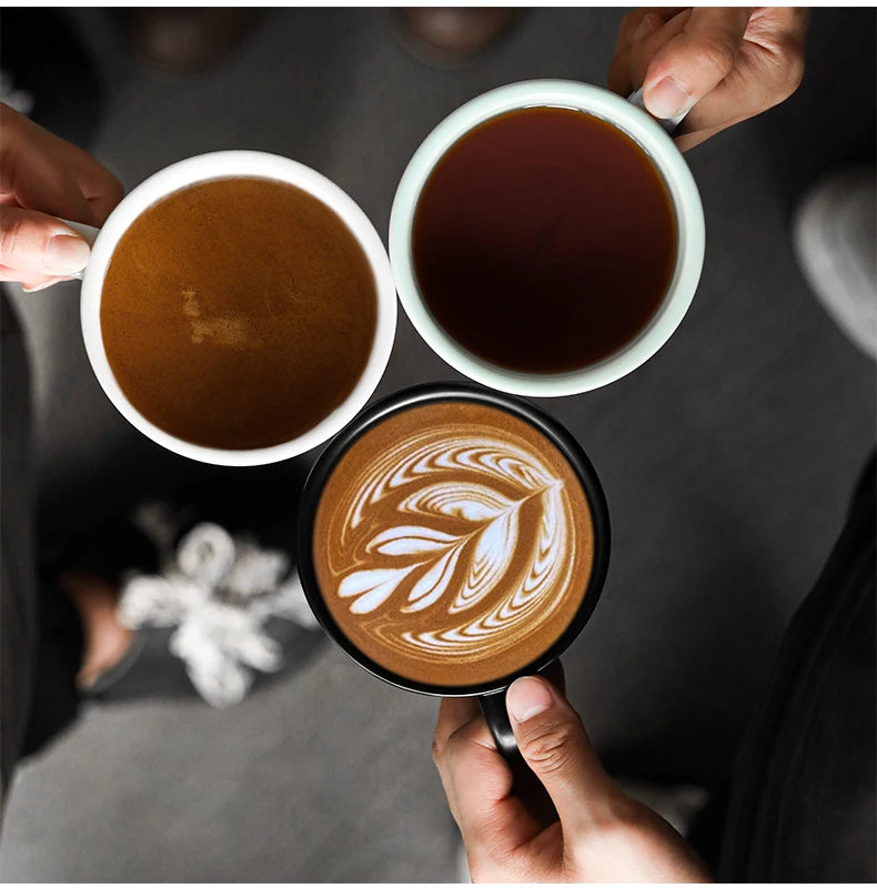 MHW-3BOMBER 280ML Esspresso Cup Saucer & Spoon Ceramic Tea Mugs Set Home Kitchen Accessories Chritmas Gifts for Coffee Lovers