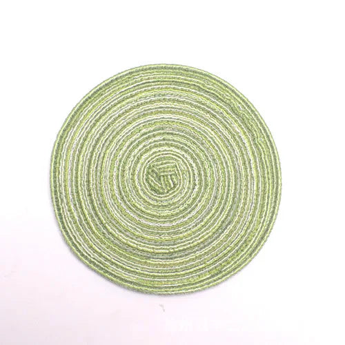 1pcs Round Table Mat Woven Ramie Placemats Anti Slip Dining Table Mats Non-Slip Tableware Bowl Pads Kitchen Drink Cup Coasters
