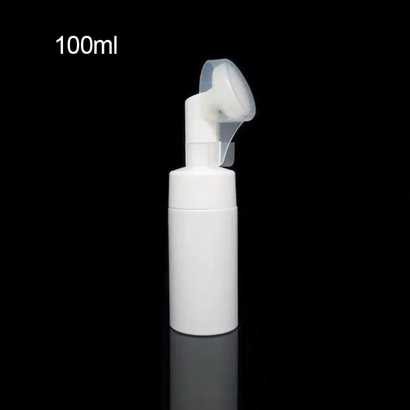 Soap Foaming Bottle Facial Cleanser Foam Maker Bottle with Silicone Clean Brush Portable Facewashing Mousse Foam Bottles