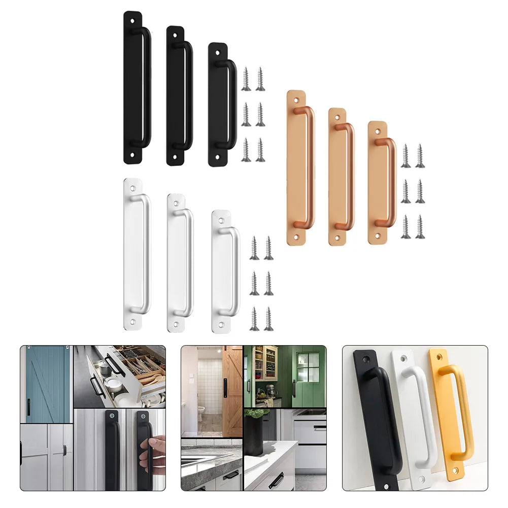 Door Handle Cabinet Pulls Aluminum Push-pull Balcony Gate Window Pulls Knob Kitchen Furniture Hardware Handle