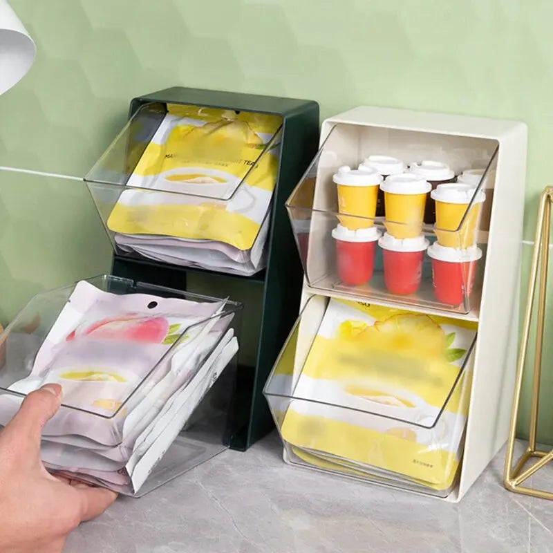1PC Tea Bag Organizer Drawer Rack Coffee Organizer Office Milk Mask Lipstick Cosmetics Rack Kitchen Dormitory Essential