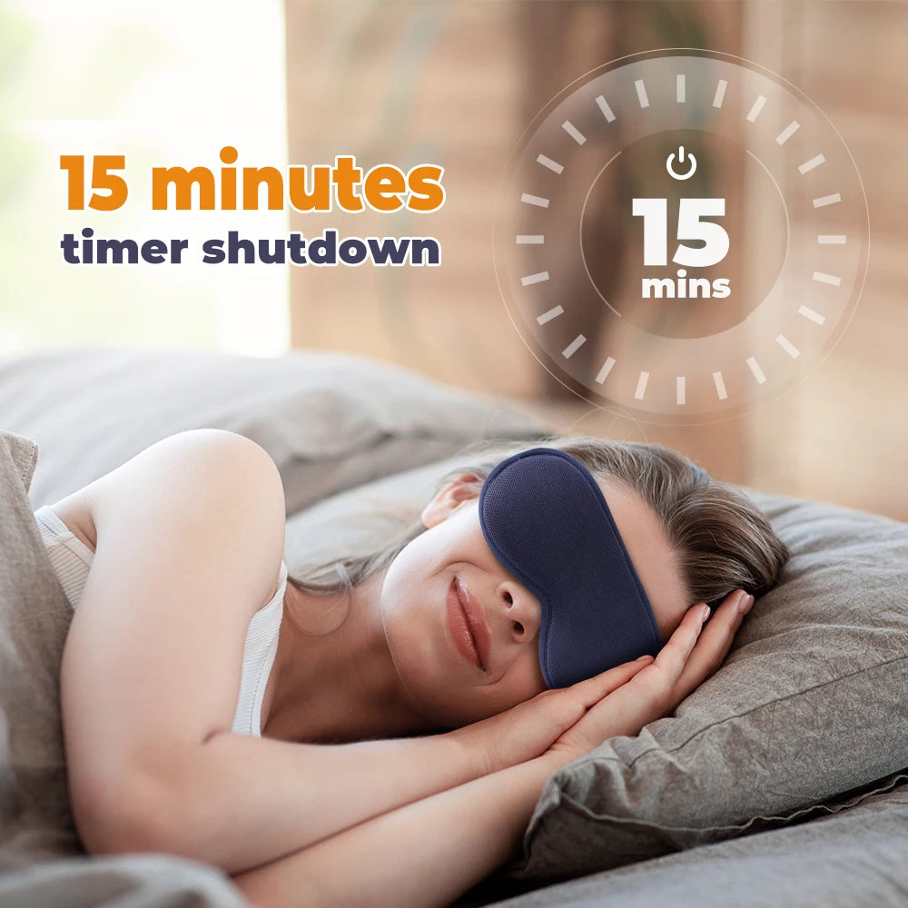 Hot Compress Massage Eye Mask Electric Heated Eye Massager for Relieve Eye Strain Dark Circles Sleeping Mask Eyeshades